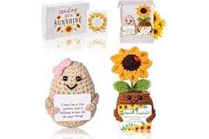 Munutix Sunflower Gifts for Women - Positive Crochet Gift for Grandma, Emotional Support Crochet Gifts for Wife, Emotional Support Plant Gift for Sister, Daughter, Granddaughter, Friend