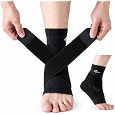 ABIRAM Ankle Brace Compression Sleeve with Adjustable Support Strap | Adjustable Compression Support for Ankle Stability, Sprains, Plantar Fasciitis, Achilles Support, Running, Gym &amp; Daily Wear