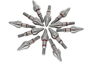 maifield Stainless Steel Archery Field Points, Easy Pull Various Outside Diameter,85/100/125/150/175/200/225/250/275/300 Grains,Screw in Archery Field Tips
