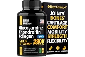 S RAW SCIENCE Glucosamine Chondroitin MSM Capsules - Joint Support Supplement for Adults, 2800 mg Triple Strength Vitamins: Glucosamine HCL, Chondroitin Sulfate with OptiMSM - Reduces Joint Discomfort, 120 Capsules