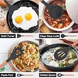 FIOUSY 12PCS Silicone Kitchen Utensil Set Heat Resistant Wooden Handle Nonstick view 4