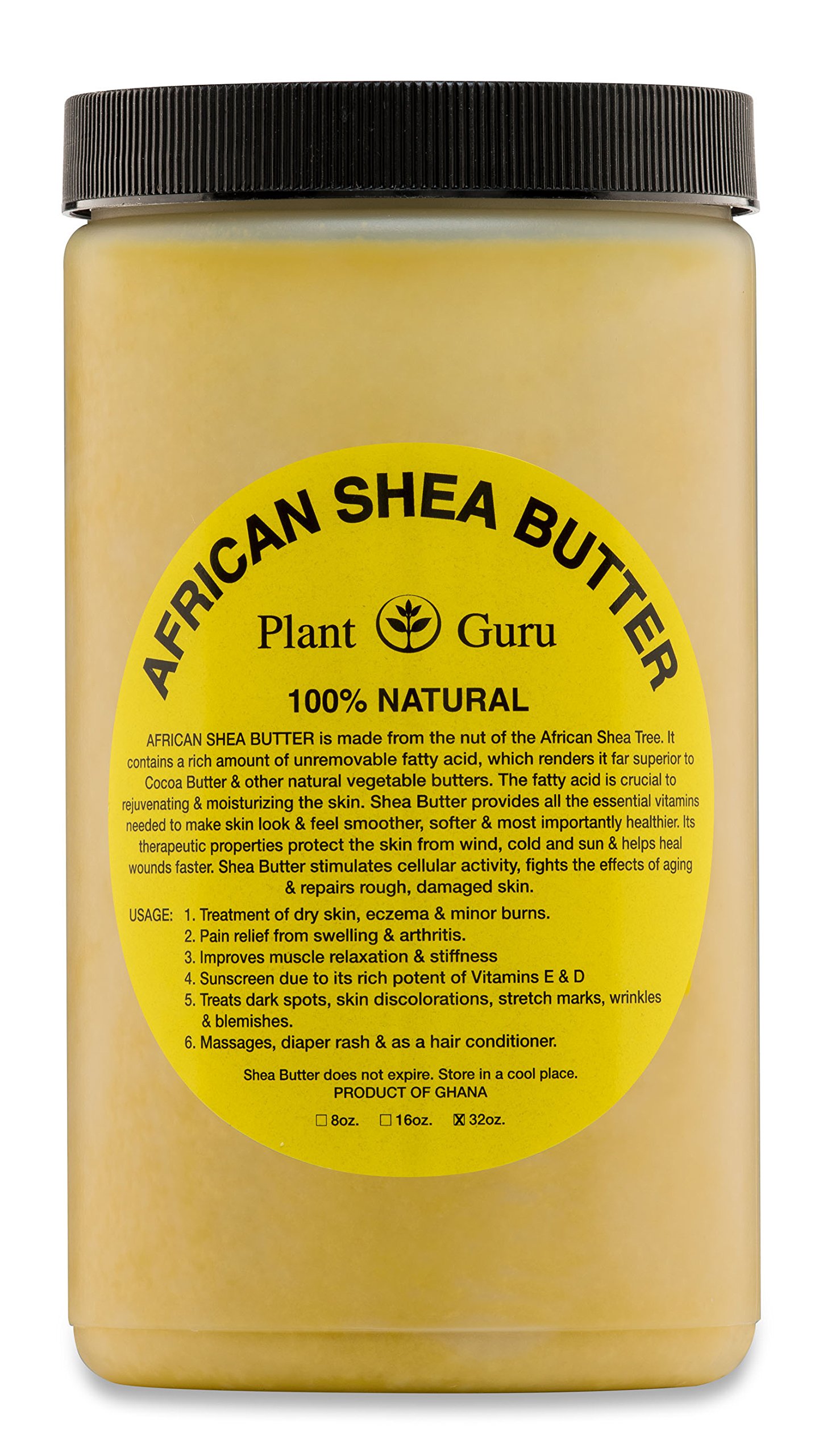 Raw African Shea Butter 32 oz Jar Bulk Unrefined Grade A 100 Pure
