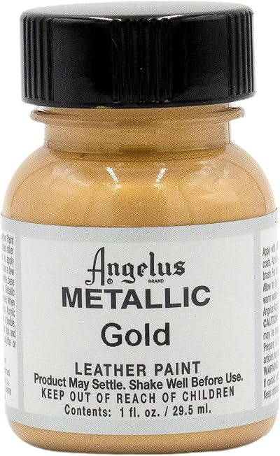Angelus Leather Paint 1 oz Gold - Flexible, Non-Toxic, Customizable