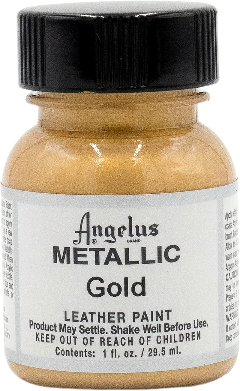 Angelus Leather Paint 1 oz Gold - Flexible, Non-Toxic, Customizable