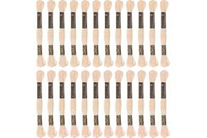 HARFINGTON 24 Skeins Embroidery Floss 8m Each Egyptian Long Fiber Cotton Cross Stitch Thread 26S/2x6 for Embroidery Projects 