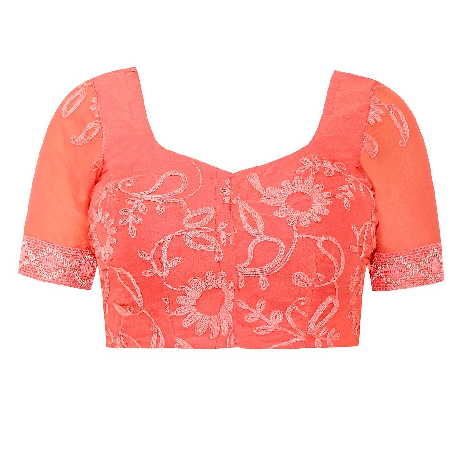 craftsvilla chiffon saree with blouse piece (fkms207-9004 peach_peach_free size)