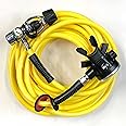 DxDiver Hookah Kayak Diving Regulator Hose Kit DxD First and Second Stage Reg Button Gauge Long Hose Ideal for Boat Cleaning Dock Maintenance and Scuba Diving