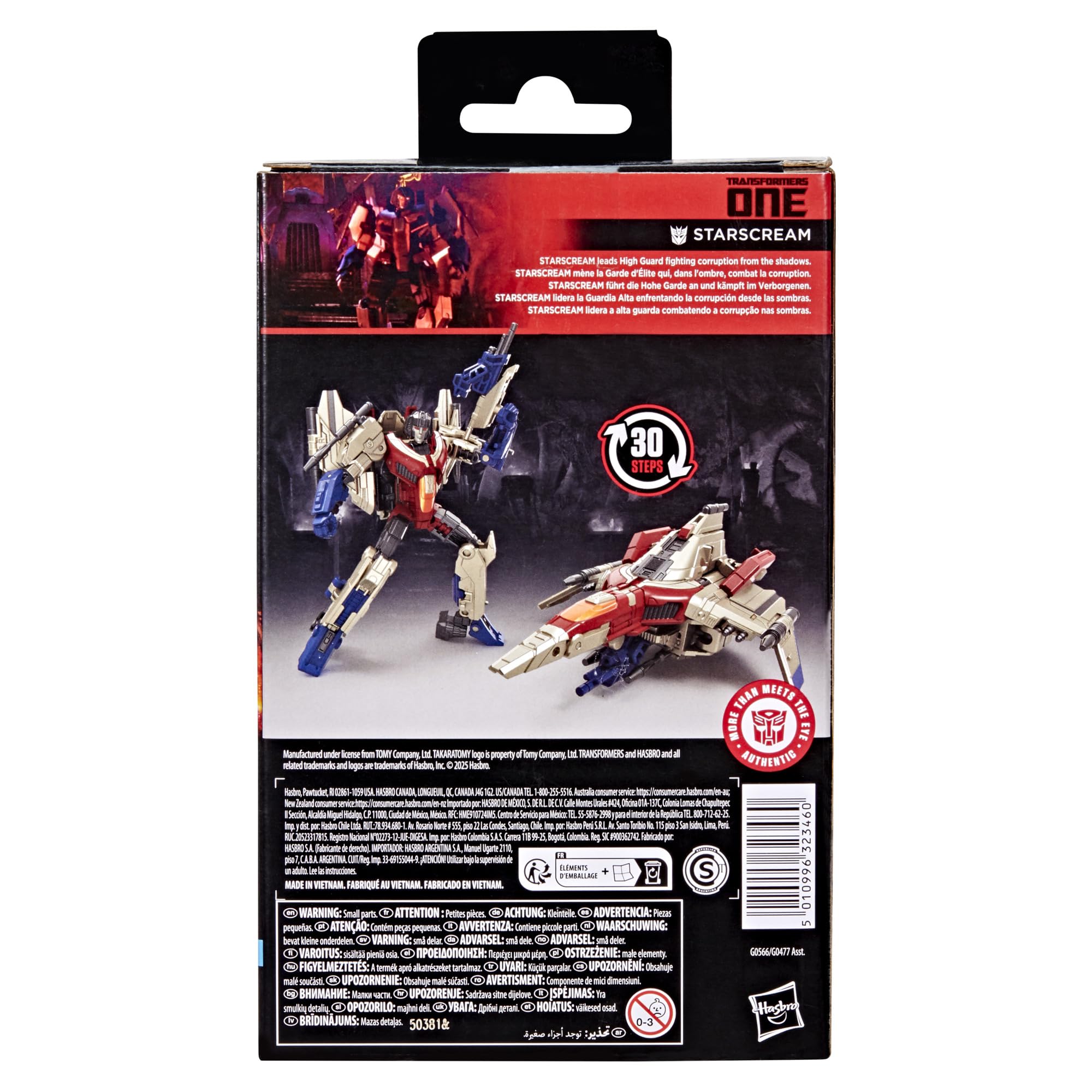TRANSFORMERS Studio Series Deluxe Class One Starscream, 4.5-inch Converting Action Figure, Robot Toys for Ages 8+