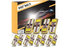 MIFMIA 194 LED Bulb 6000K White, 168 T10 2825 W5W 5SMD Replacement Bulbs Error Free for Car Dome Map Door Courtesy Side Marker Reading Glove Box License Plate Lights, Pack of 12