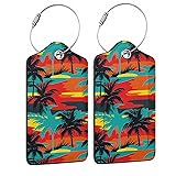 Luggage Tags for Suitcase,2 Pack Colorful Hawaiian