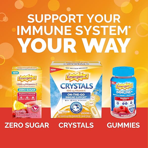 EMERGEN-C 1000MG VITAMIN C POWDER FOR DAILY IMMUNE SUPPORT CAFFEINE FREE VITAMIN C SUPPLEMENTS WITH ZINC AND MANGANESE, B VITAMINS AND ELECTROLYTES, SUPER ORANGE FLAVOR – 60 COUNT/2 MONTH SUPPLY