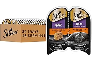 Sheba Perfect Portions Wet Cat Food Pate Savory Chicken Entree, 2.6 oz. Twin-Pack Trays (24 Count, 48 Servings)