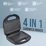 Belaco 4 in 1 Sandwich Maker Panini Waffle Grill Non-Stick Plates view 5