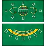 Double-Sided Poker Table & Blackjack Casino Mini Felt | Convenient, Space-Saving 36" x 18" Roll-up Casino Gambling Tabletop M