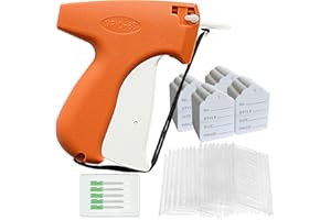 Fifchall Tagging Gun for Clothing, 2006 Pieces Price Tag Attacher Gun Kit for Clothes Labeler, Clothes Tagging Applicator Gun Set with 1600 Fasteners, 400 Clothing Labels and 6pcs 0.08 inch Needles