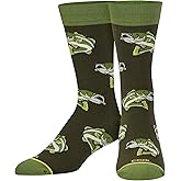 Cool Socks Novelty Crew Socks Men's Women's, Bass Fish, Graphic Print, Large