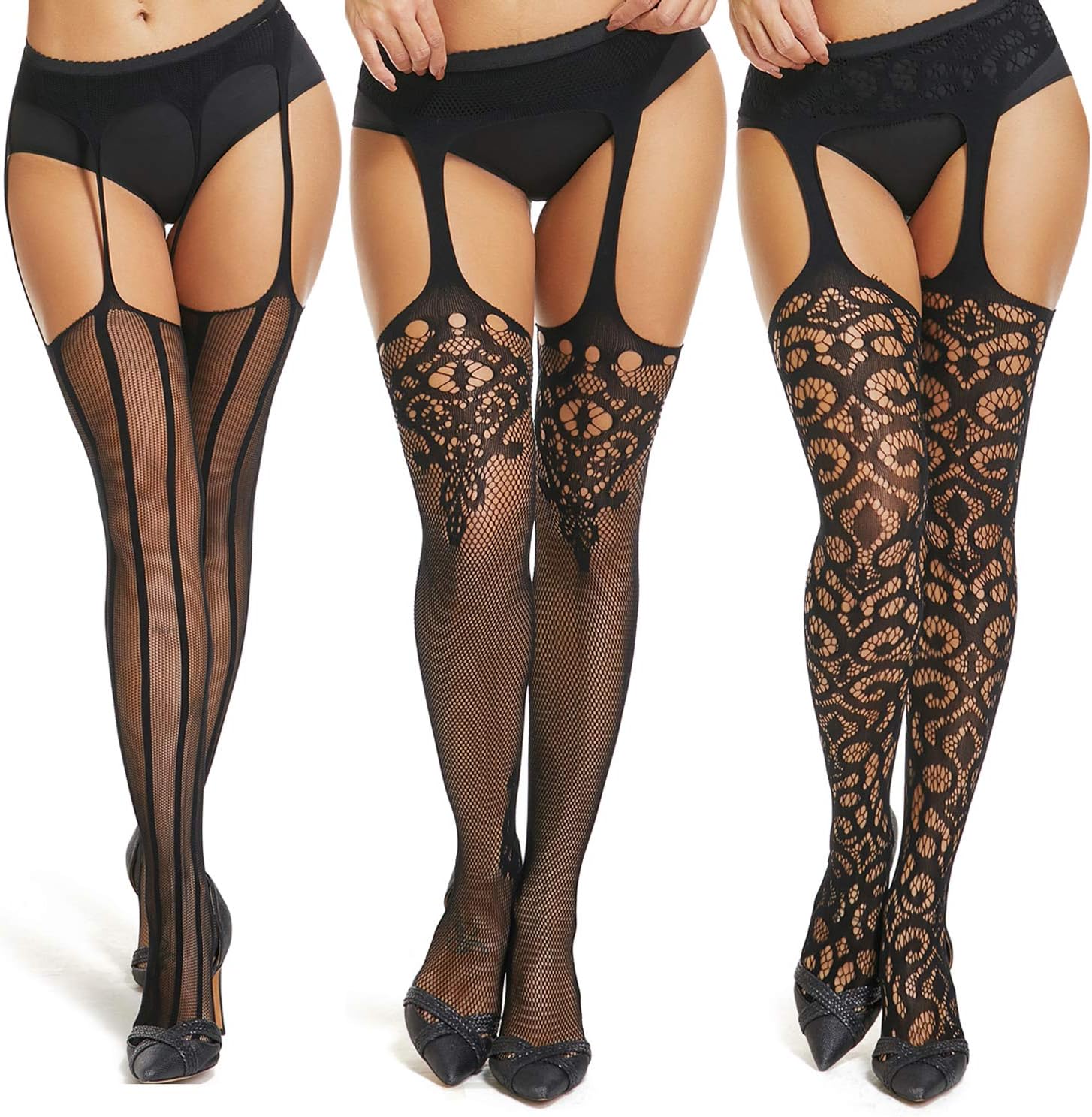 akiido High Waist Tights Fishnet Stockings Thigh High Stockings Pantyhose