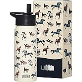 Wildkin Kids 18oz Stainless Steel Water Bottle – BPA-Free, Leakproof, Insulated, Easy-Clean - Horse Dreams
