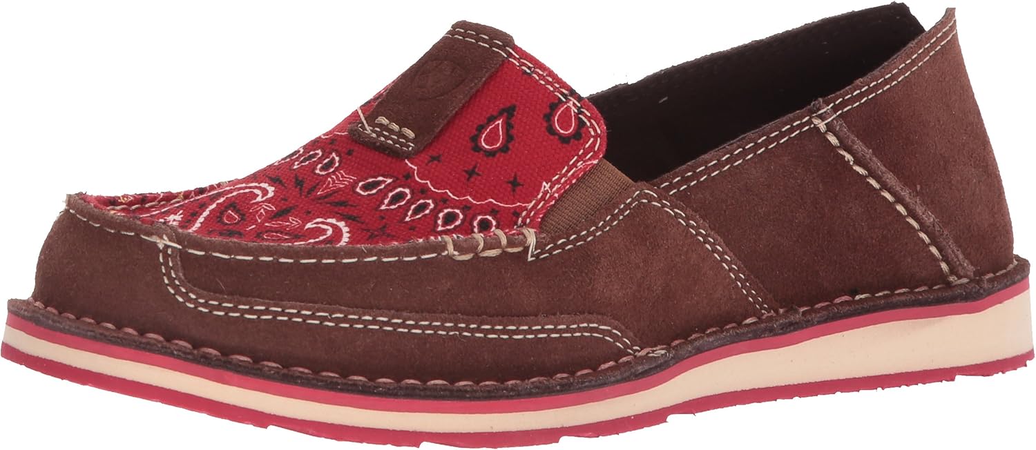 Buy ARIAT Women's Cruiser Slipon Shoe, Palm Brown/Red Paisley Print, 9
