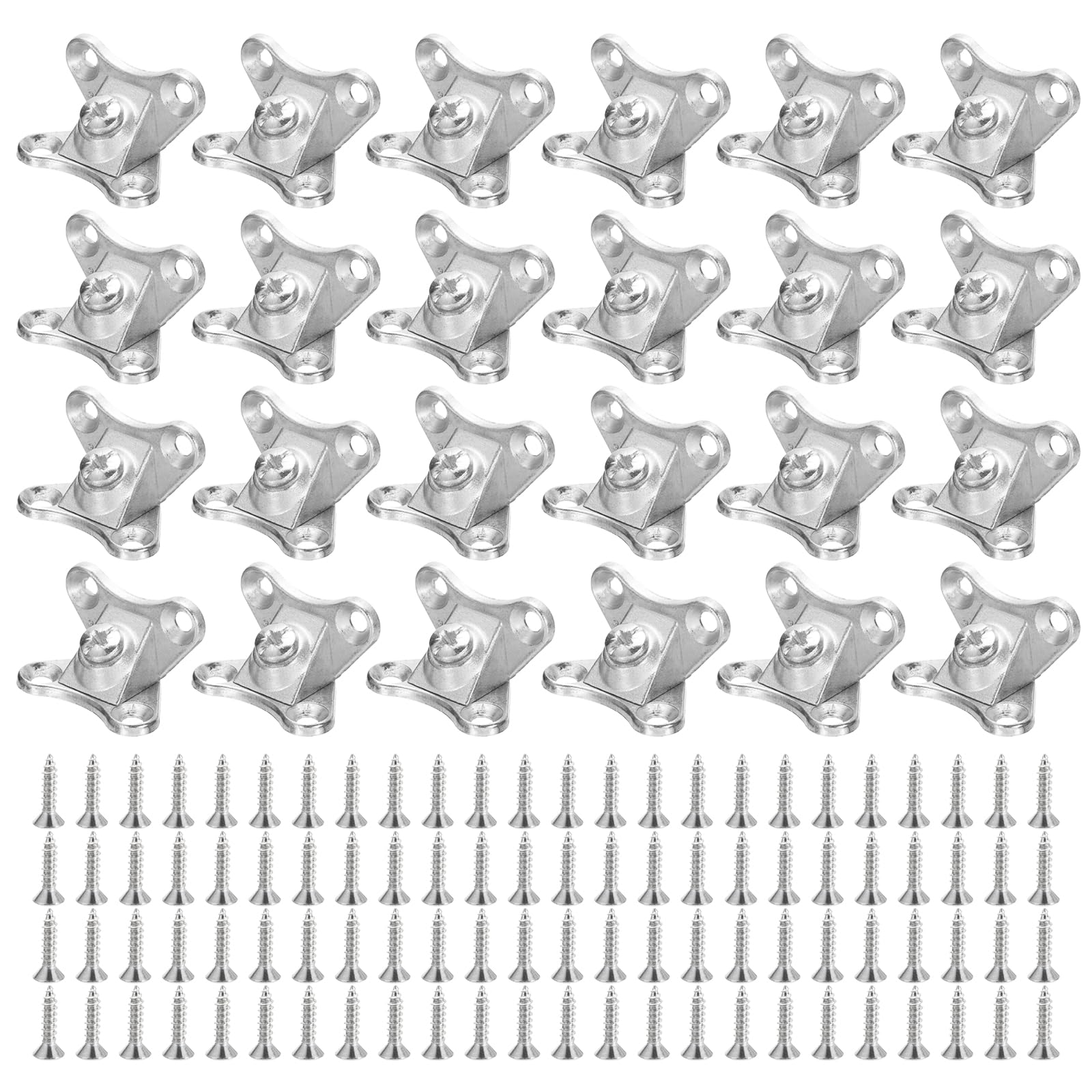 uxcell 24Pcs Removable Corner Brace, Metal Butterfly L Brackets Right Angle Support with Screws for Shelves, Cabinets, Wood Furniture (Silver)