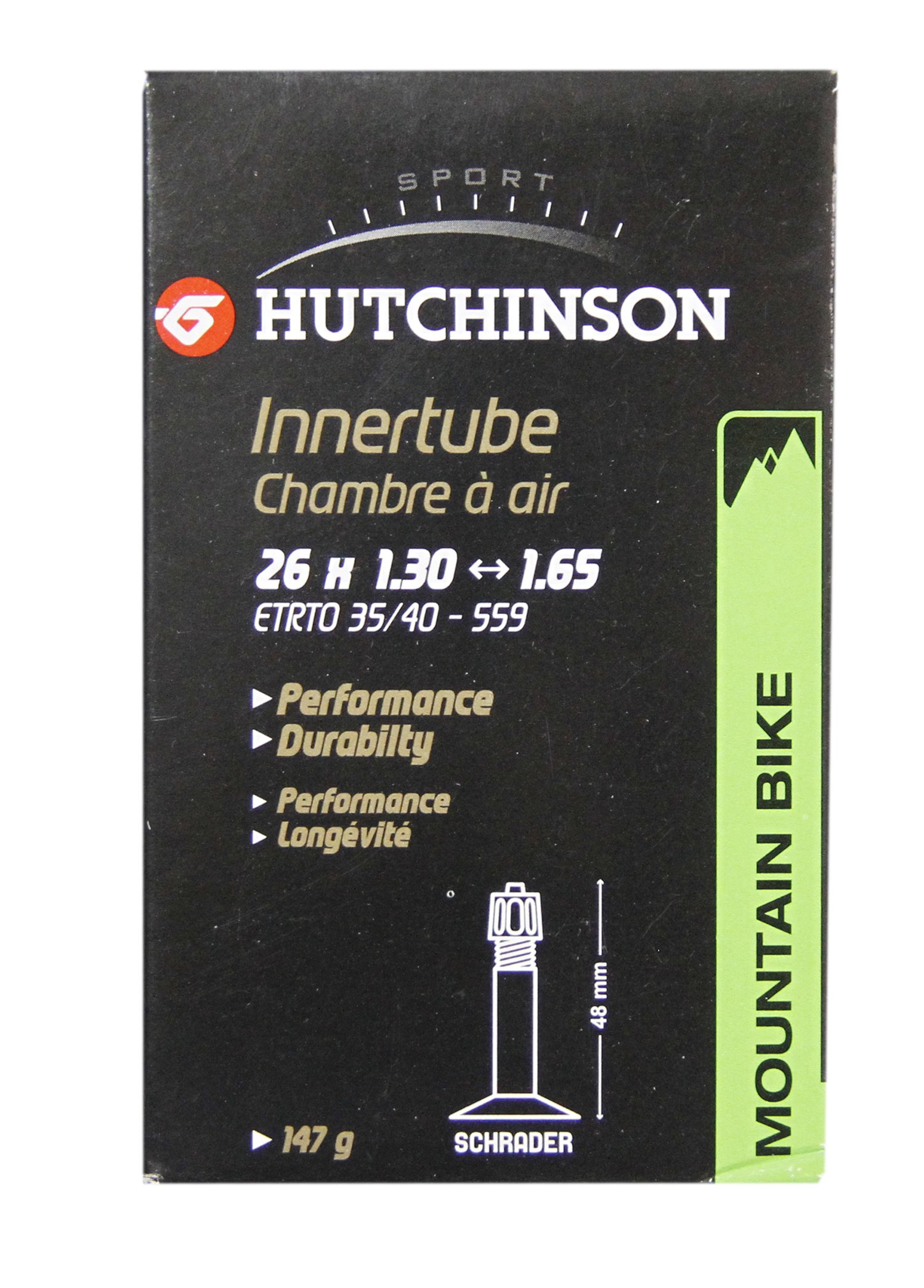 Hutchinson SNC Schlauch Mtb Standard Av/48 Mm Tube Black 26 x 1.30-1.65" Schrader-Ventil 48 mm