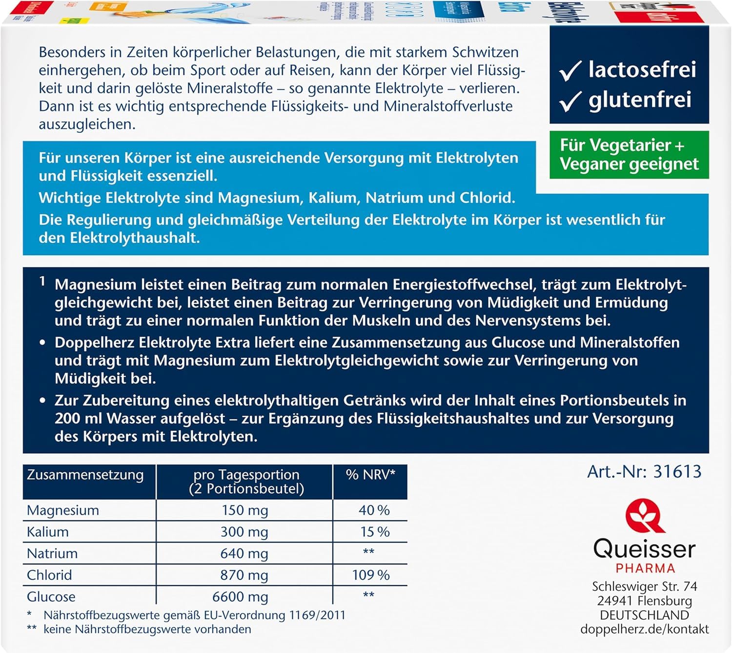 Doppelherz Elektrolyte Extra - Mit Magnesium für das Elektrolytgleichgewicht - VEGAN - 20 Portionsbeutel 4