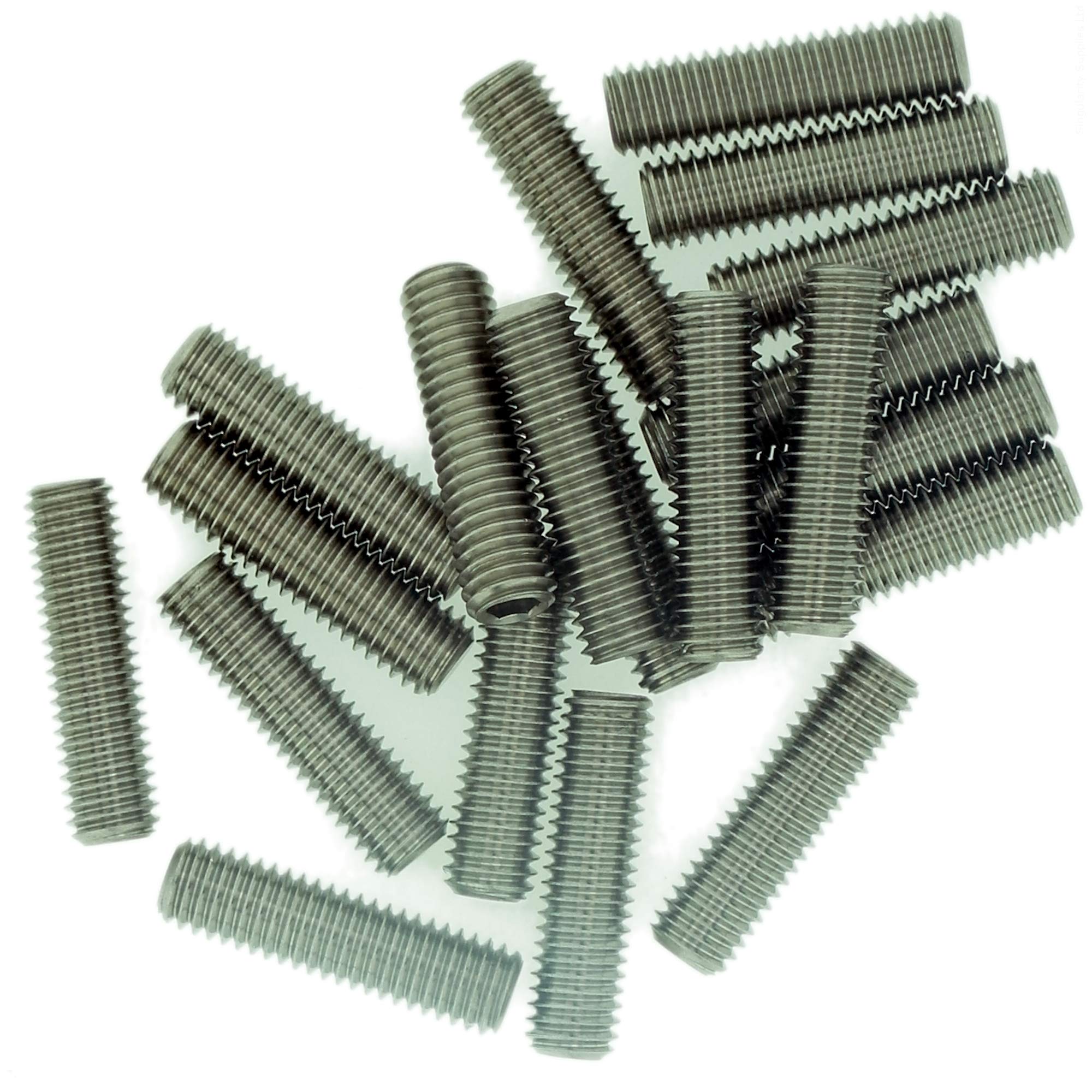 M8 (8mm x 12mm) Hex Socket Grub Screw (Flat Point) - Stainless Steel (A2) (Pack of 20)