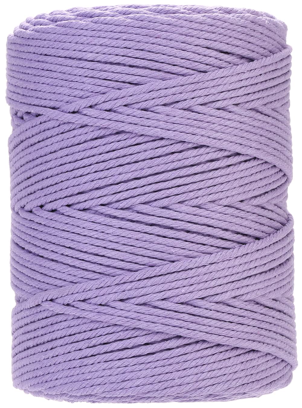 GOHOF Macrame Cord 4mm x 300m Premium Cotton Macrame Rope, 4 Strand Twisted Soft Cotton Cord, One of The Most Perfect Materials for Macrame Art, Cotton String Without Chemicals(Light Purple)