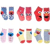 Sesame Street girls Sesame Street Quarter Socks, Chambray Heather (6 Pack), X-Small US