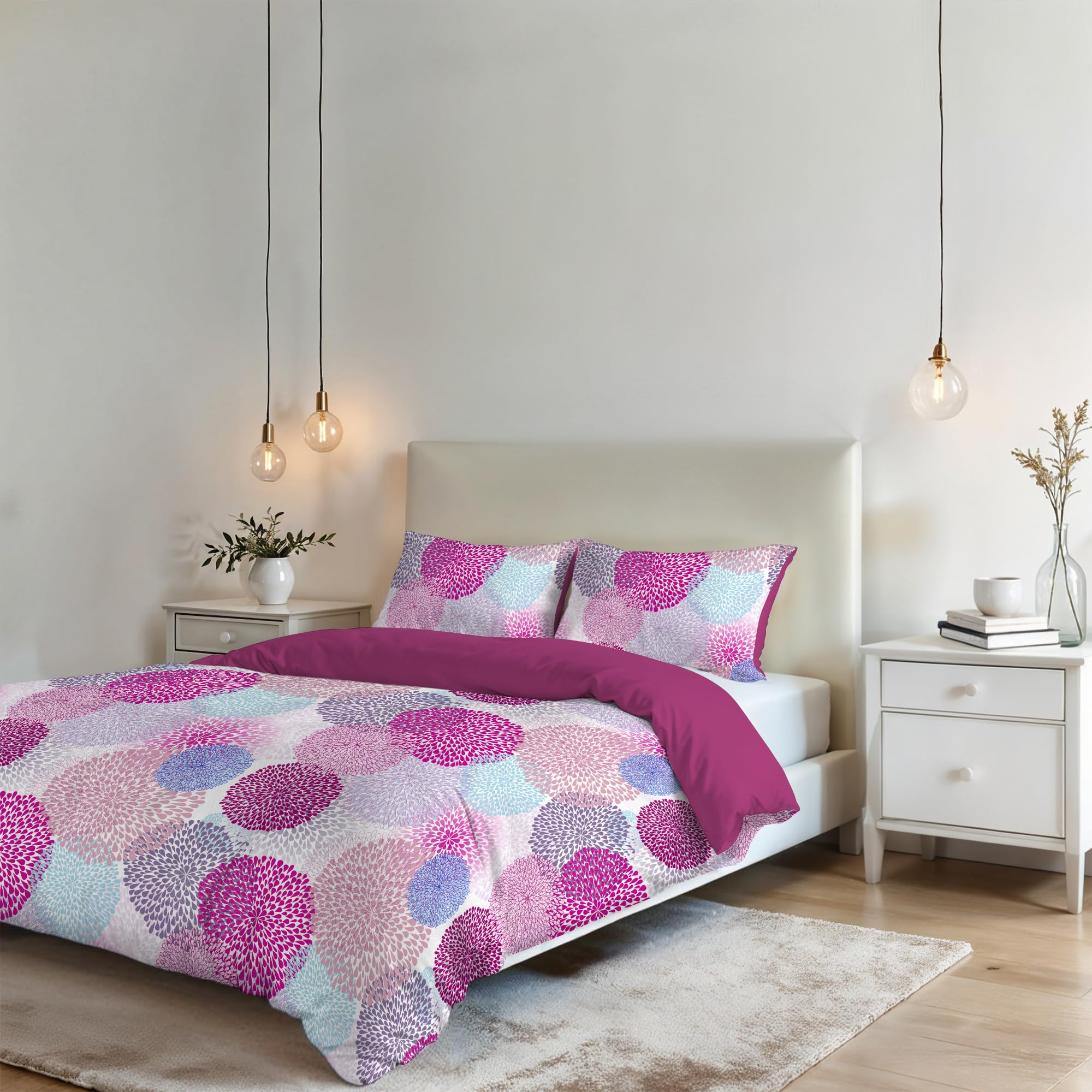 Italian Bed Linen Fantasy Duvet Cover (Made in Italy), soffioni, Double