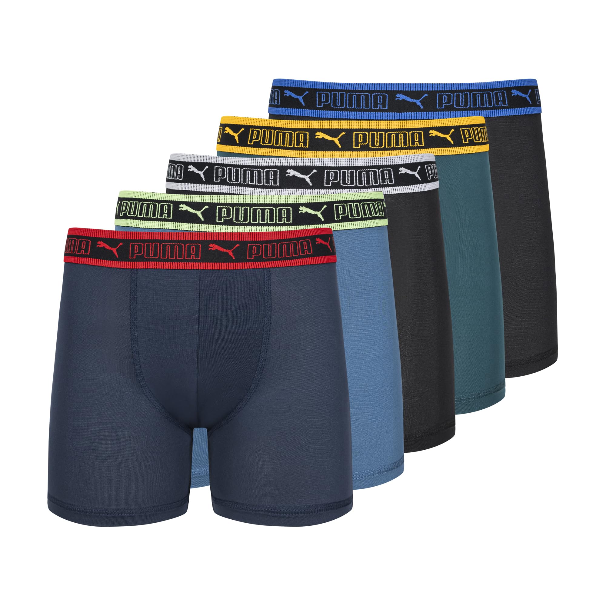 Photo 1 of PUMA Boys' 5 Pack Performance Boxer Briefs, Blue/Black