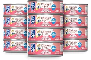 Chicken of the Sea Alaskan Pink Canned Salmon in Water, 5 Ounce Cans, 12-Count – High Protein Skinless & Boneless Wild Caught Salmon – Delicious Wild Salmon for Burgers, Pasta, & More