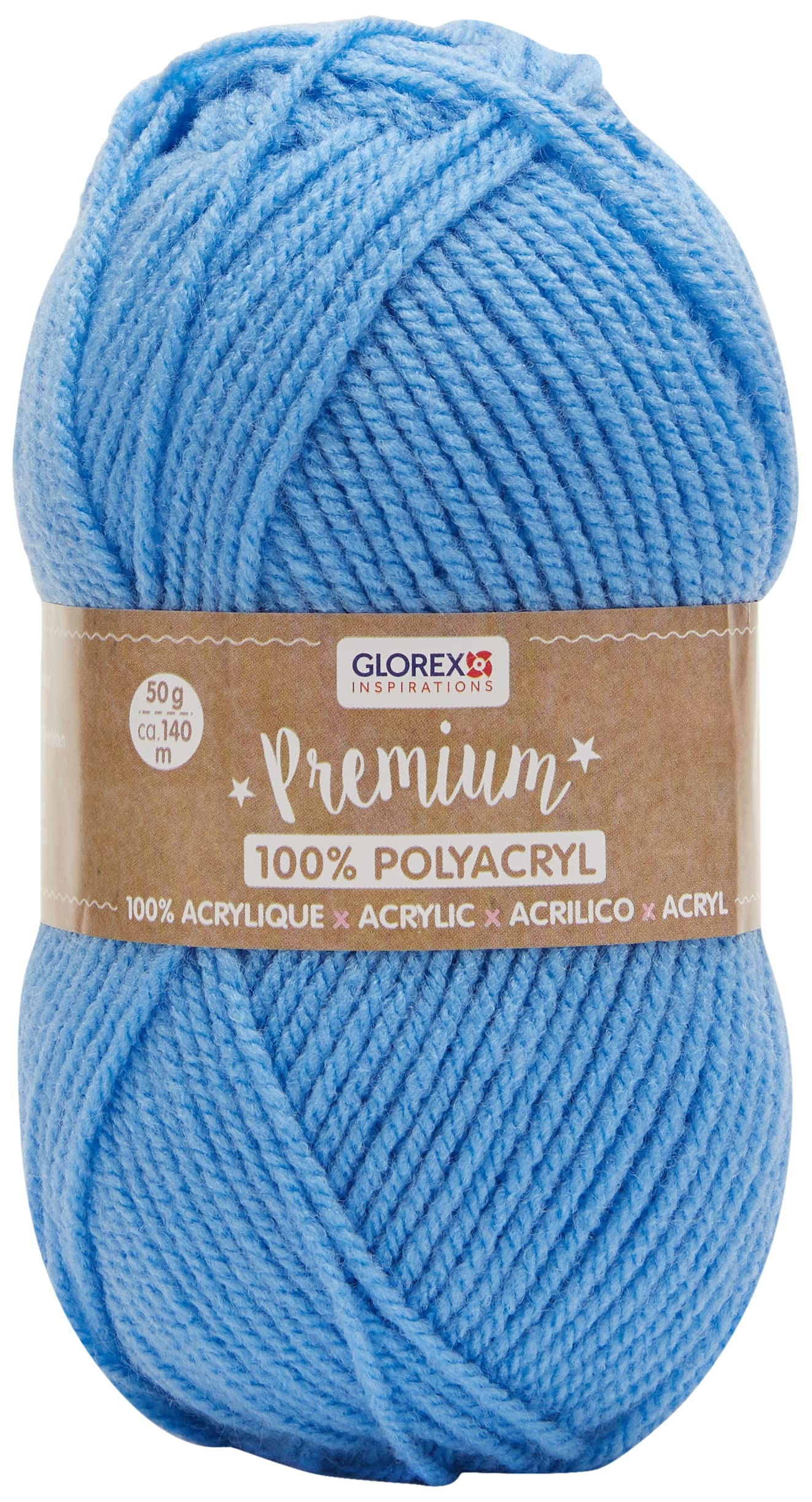 Glorex 5 1001 07 Premium Wool 100% Acrylic Easy to Use Multi-Purpose Warm Soft Non Scratch 50 g Approx. 140 m, Blue