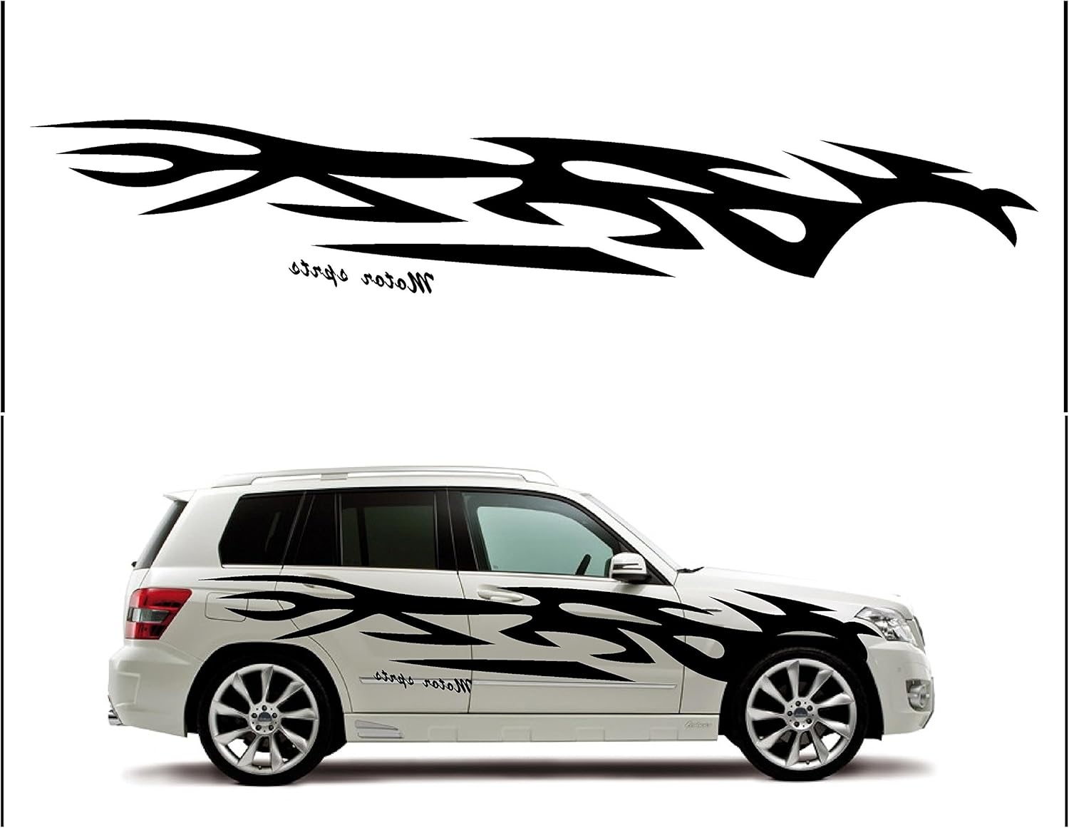 Amazon カッティングステッカー 車ボディ全体に大きく配置された トライバルデザイン 力強いシェイプ ステッカー 右 車 バイク 車 バイク