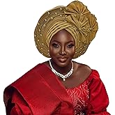 Umailclt African Headpiece of Nigeria ASO Oke Headwraps Hat Turban Wedding Party Handmade Elegant Hair Wear Cap for Women