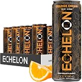 Echelon Performance Energy Drink Orange Cream &ndash; Zero Sugar, 200mg Natural Caffeine, Muscular Endurance, Nootropic Focus, Prebiotic Fiber, B Vitamins, 12 Cans