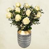 All Occasions White Rose Flowers Fresh Bouquet Box Same Day Delivery view 7