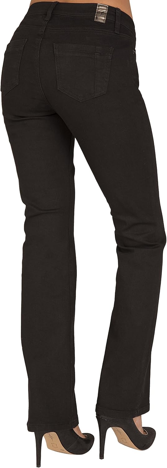 black stretch bootcut jeans