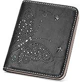 KITEVIUN Small RFID Wallet Women Ultra Thin Slim Womens Wallet Mini Compact Bifold Pocket Ladies Wallets for Women BLACK