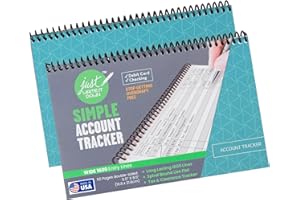 The Superior Register - Simple Account Tracker - Big Checkbook Register & Financial Ledger - Debit Card Register - Bank Register - 2 Pack, Teal, Wide Edition