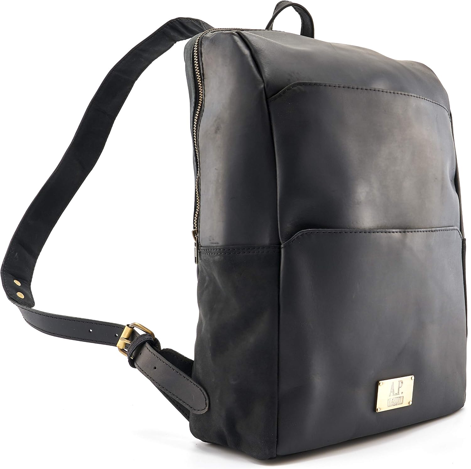 A.P. Donovan - Leather Backpack, Black, M - Image 3