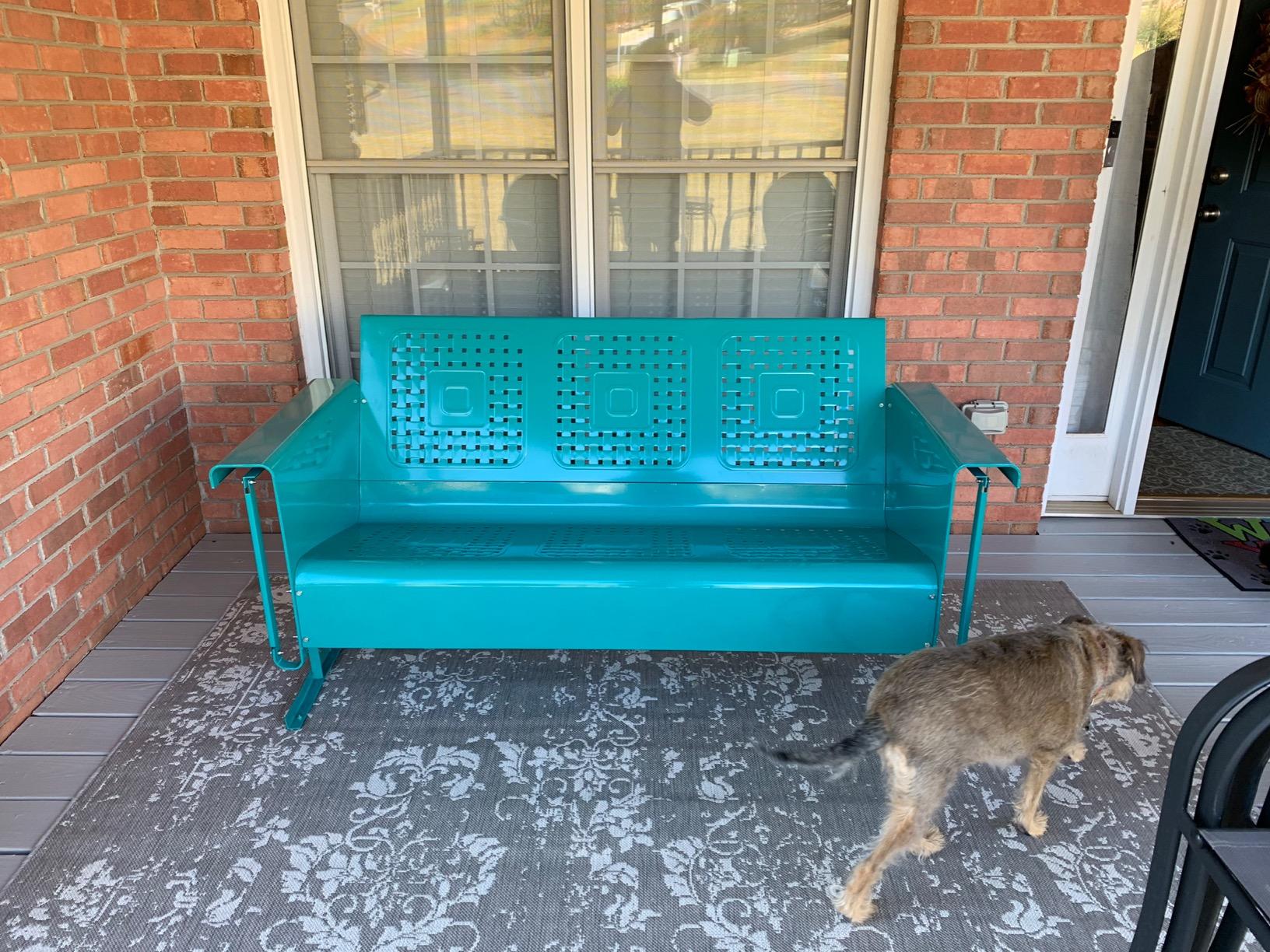 34/mo Finance Crosley Bates Sofa Glider Turquoise Gloss Buy Now