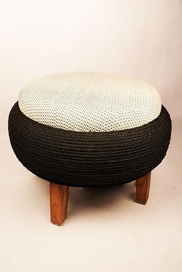 Monochrome Weaved Ottoman