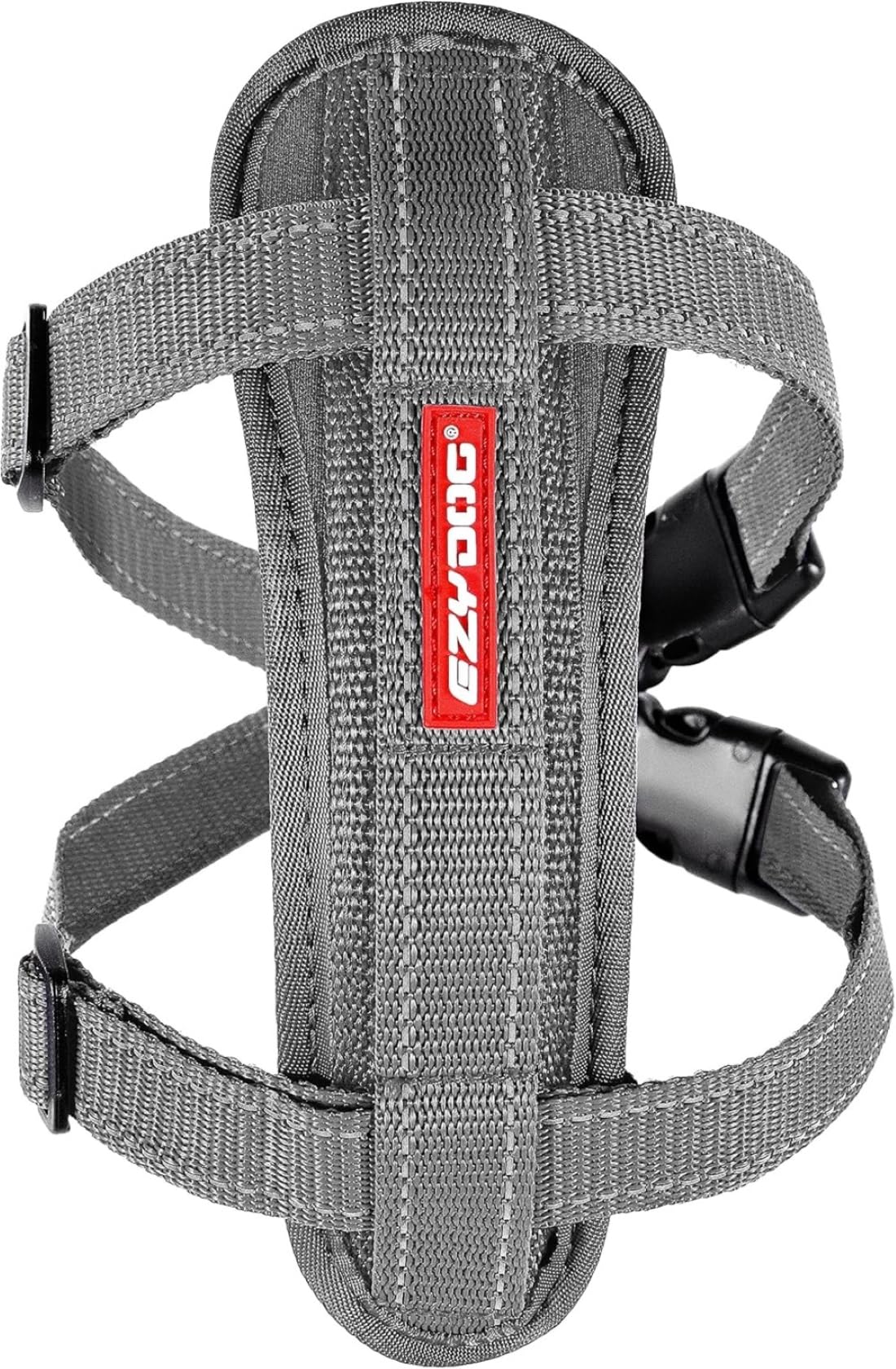 EZYDOG Classic Chest Plate Dog Harness | Small, Medium, Large Dog Harnesses with Reflective Stitching, No Pull, Breathable Material (Grey)