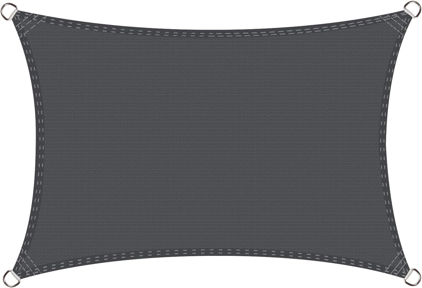 Cool Area Sun Shade Sail 2.5x3m Rectangle, HDPE UV Block Patio Canopy in Color Graphite