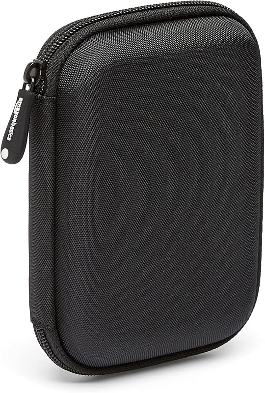 Funda de Disco Duro, 15.1 x 10.8 x 4.2 cm, Color Negro y Naranja