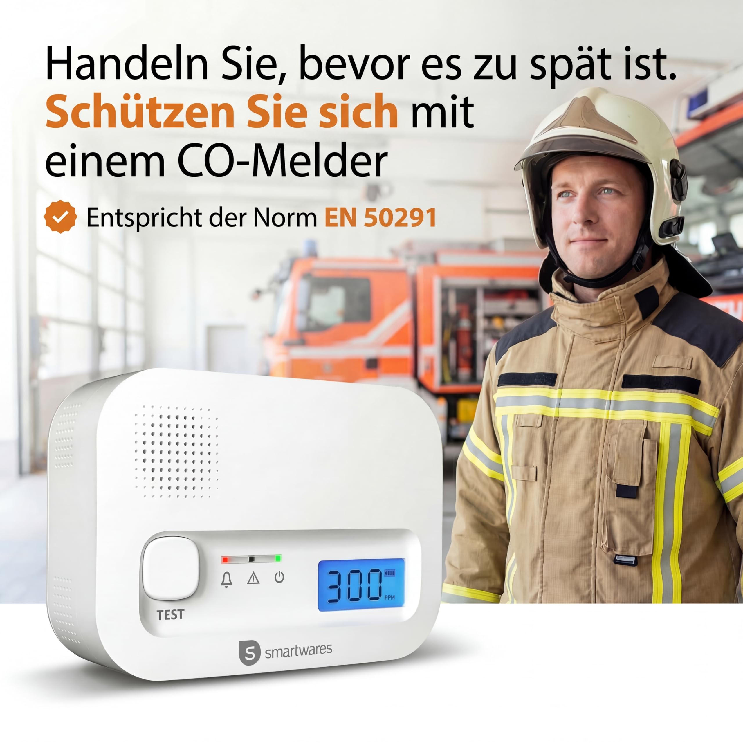Smartwares Kohlenmonoxid melder, 10 Jahre Sensor, 1.5 Testsieger Wertung, mit Display und Testknopf - FGA-13041 6