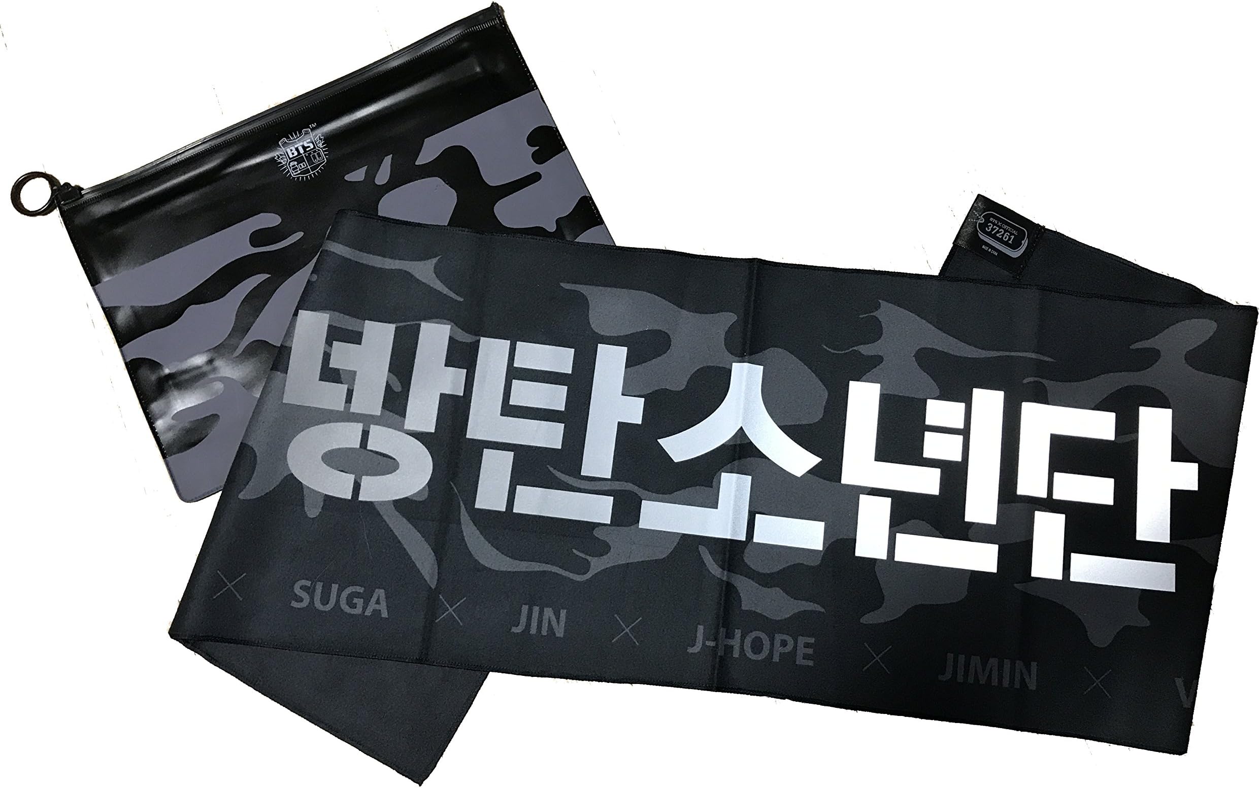2PCS Kpop BTS Bangtan Boys Slogan Cheering Towel with PVC Pouch
