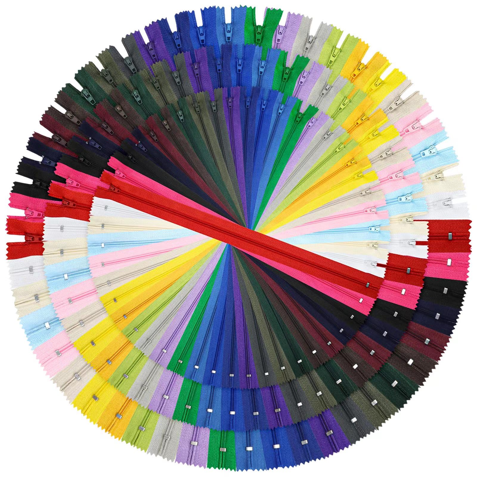 DOITEM 20cm/8 Inch 30cm/12Inch 40cm/16Inch Multicolor Nylon Coil Zippers for Sewing and Crafts 24 Colors, 72PCS (DT1045) — image 1