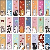 48 Pcs Magnetic Bookmarks Cats Magnets Bookmark Clips Party Favors Book Lovers Gifts Cute Book Marks for Reading Women Kids Christmas Stocking Stuffers Book Reading Accessories, 24 Designs (Cat)